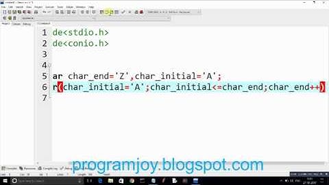 C-program to print alphabets A to Z , using loop