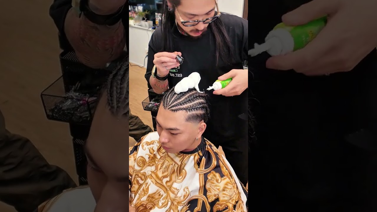 Just the sound of clean コーンロウ lines 👂✨編み込む音だけで、ゆっくり整っていく時間。#Cornrows #ASMR #braids #justsound