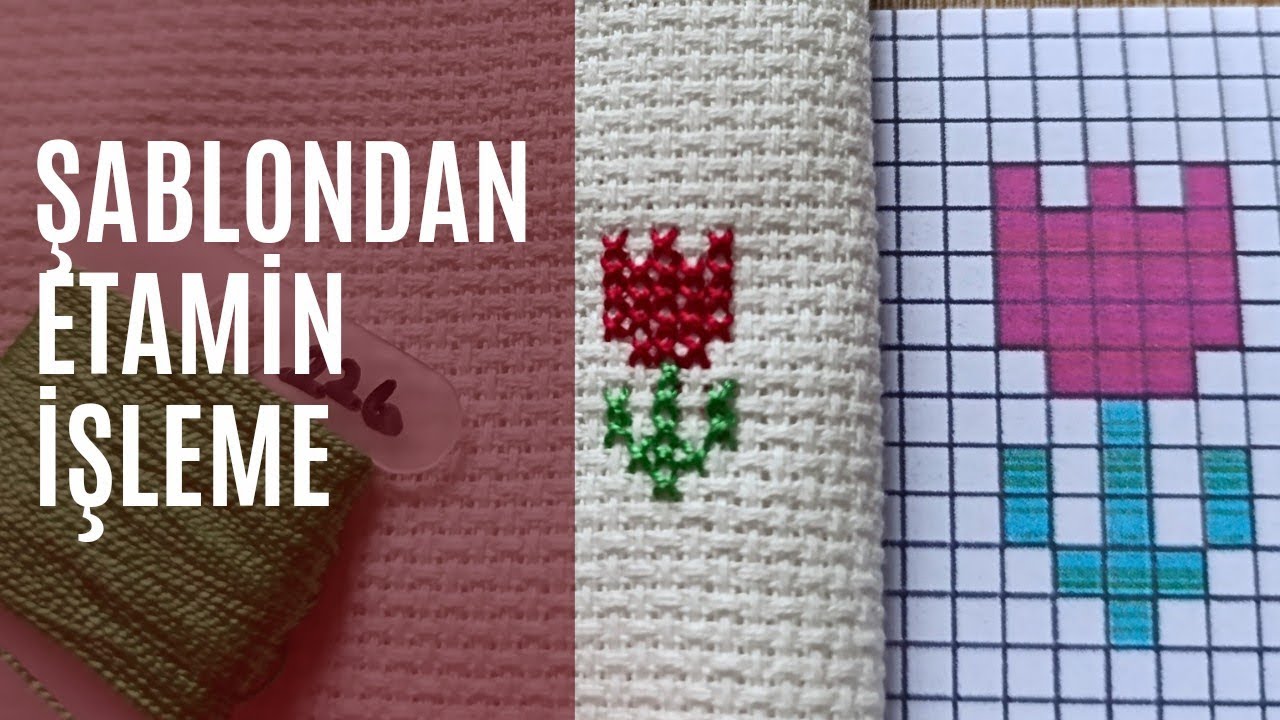 Şablondan Basit Etamin Motifi İşleme | Birlikte Lale İşleyelim | YENİ BAŞLAYANLAR İÇİN
