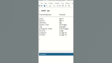 Ladder command for data transformation options in STATA #Shorts