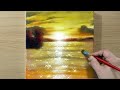 Sunset Painting / Acrylic Painting for Beginners / STEP by STEP #195 / 노을 풍경화