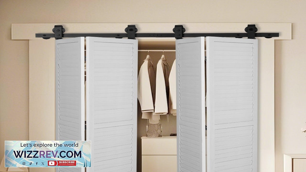 Bi Folding Sliding Barn Door Hardware Track Kit 52" for Four 12" Doors Review