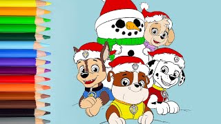 Paw Patrol coloring book pages - Holidays with Chase, Rubble, Skye and Marshall screenshot 1