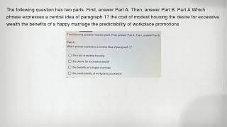 The following question has two parts. First, answer Part A. Then, answer Part B. Part A Which phrase