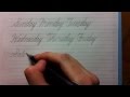 筆記体のつなげ方 （曜日）　cursive writing