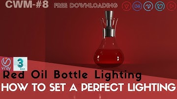 3Ds Max/Vray Tutorial | Realistic Studio Rendering | Red Oil Bottle | Free Download |Vray-3.0 Ep-8