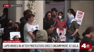 Police responds to another protest encampment at UCLA