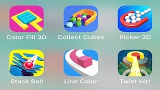 Color Fill 3D,Collect Cubes,Picker 3D,Stack Ball,Line Color,Twist Hit! #gameplay screenshot 5