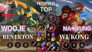 T1 Wooje Renekton vs AF Na Kyung Wukong Top - KR Patch 10.15