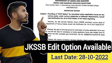 jkssb edit option available  | jkssb online tutorial.