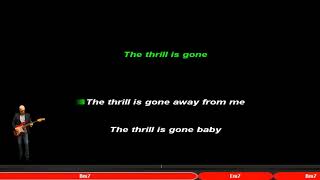 Video thumbnail of "b b  king - the thrill is gone - Backing Track - Lyrics Chords"
