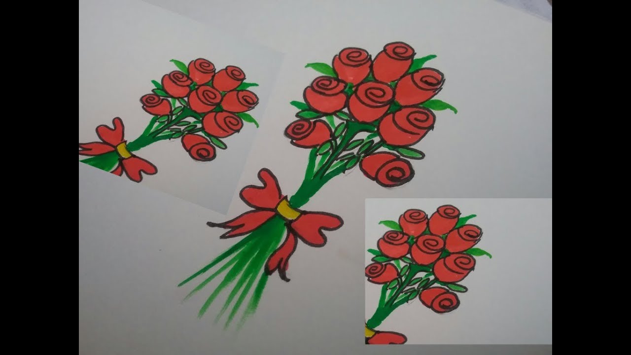 Featured image of post Bouquet Of Roses Drawing Easy - Rose drawings are just as enthralling and as captivating as the real roses.