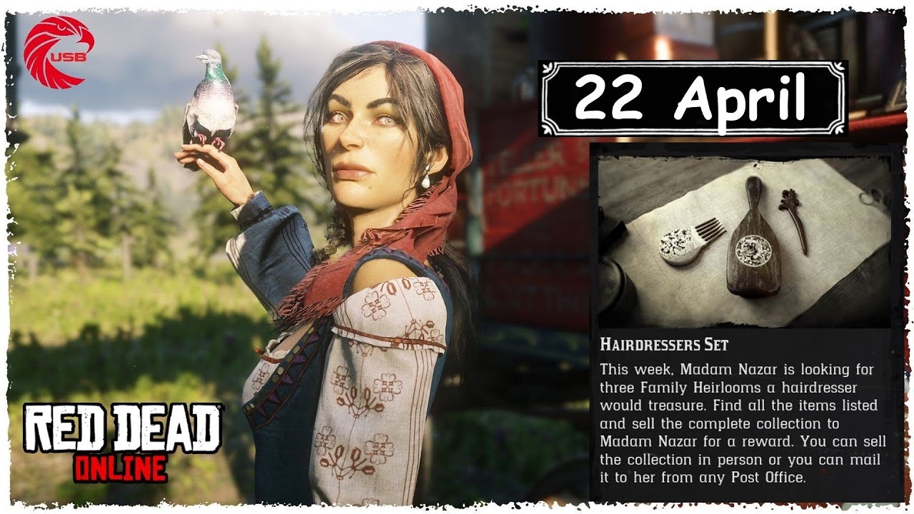 Red Dead Online RDR2 Hairdressers Set Rosewood Hairbrush, Ivory