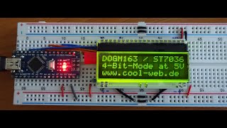 DOGM163 LCD an Arduino Nano 5V im 4Bit Modus betreiben, die richtige Initialisierungs-Sequenz finden