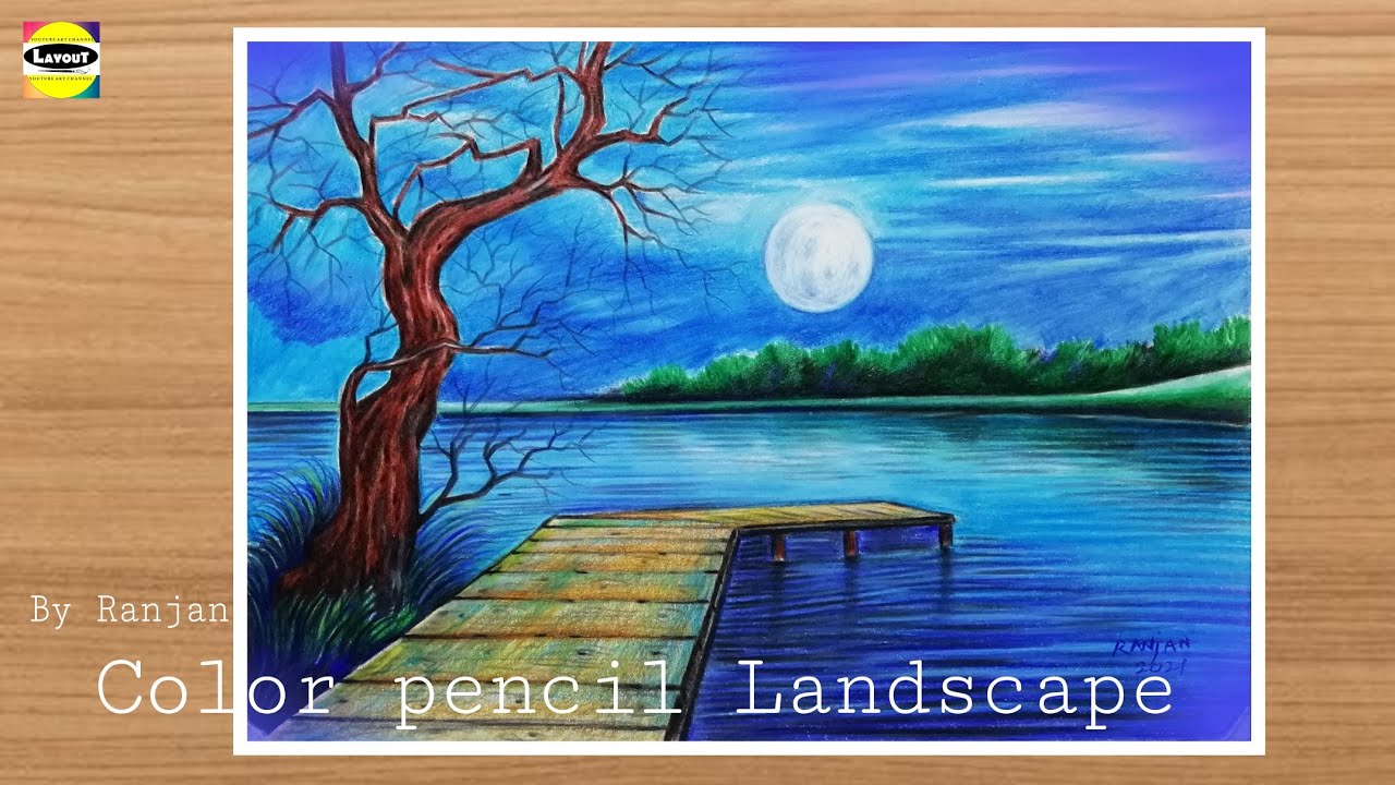 How to draw a landscape with colored pencil | Hippie painting, Drawings,  Illustration art