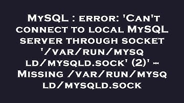 MySQL : error: 