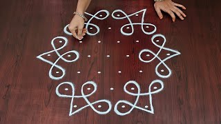 7×4dots melikala muggulu|easy rangoli|daily chukkala muggulu||sikku,kambhi,neli kolams|#Nice Rangoli