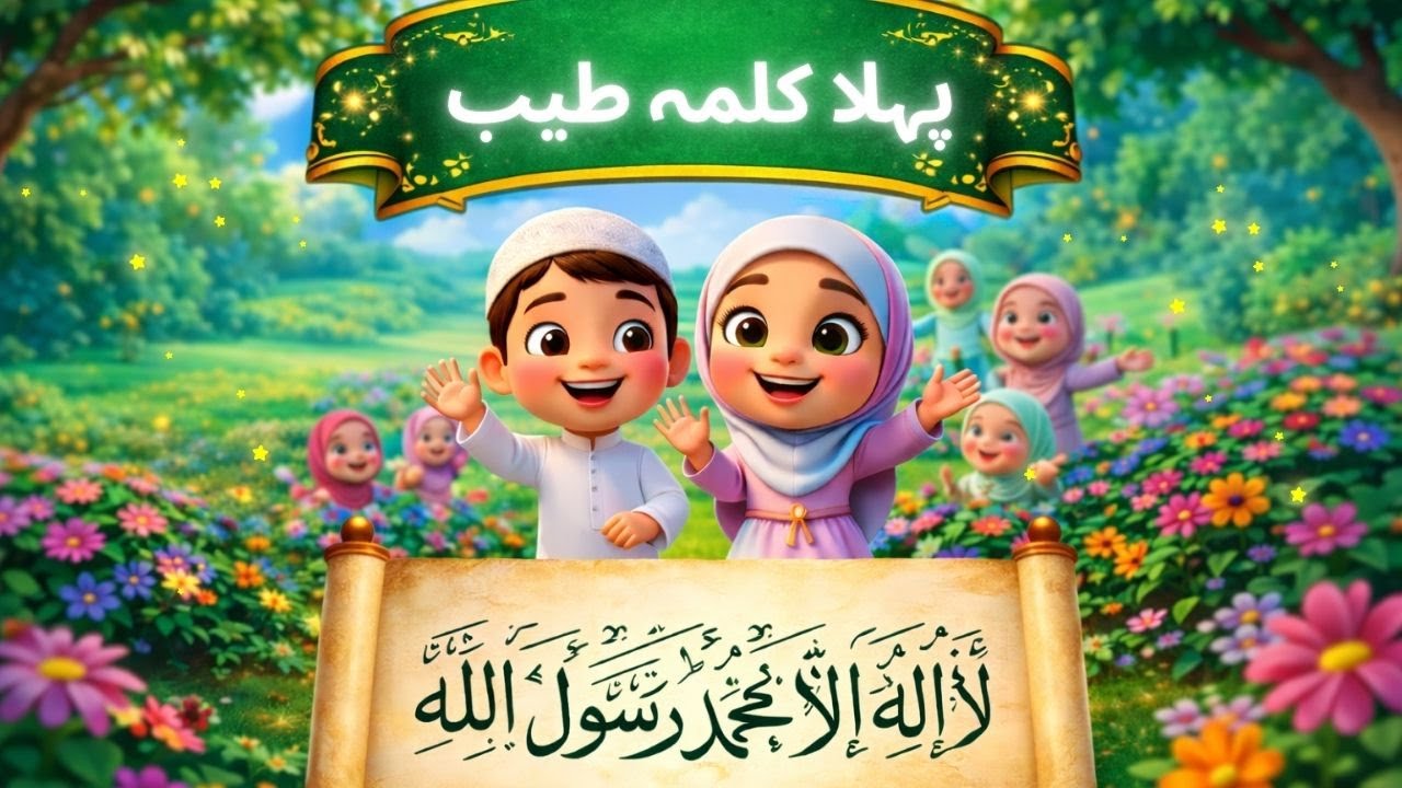 ✨First Kalma Tayyab | La Ilaha Illallah Muhammadur Rasool Allah  | Islamic Rhymes for Kids 🕌
