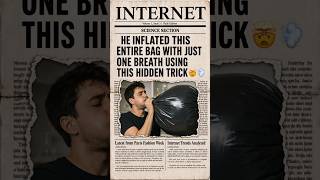 How to Inflate a Giant Bag in ONE Breath! 💨 (Bernoulli's Principle Trick) #shorts