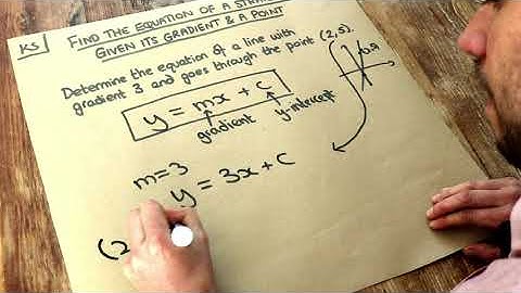Key Skill - Find an equation of a straight line given its gradient and a point.