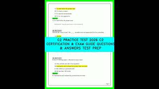 C2 PRACTICE TEST 2026 C2 CERTIFICATION &amp; EXAM GUIDE QUESTIONS &amp; ANSWERS TEST PREP video