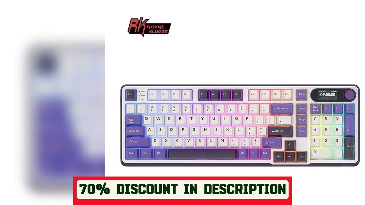 A must-have product! RK ROYAL KLUDGE S98 Wireless Gamer Keyboard Top Mount TFT Screen Tri-mode Mec