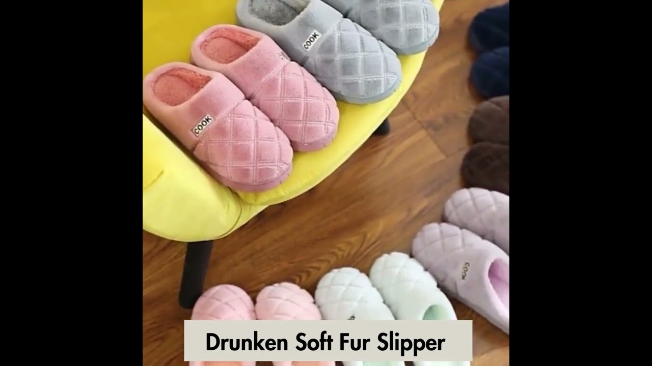 Drunken Ultra Soft Fur Slipper For Winter Bedroom and Outdoor Use
