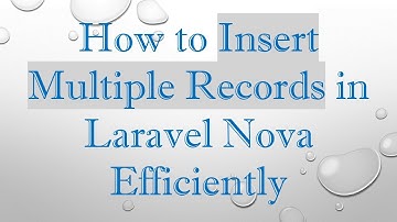 How to Insert Multiple Records in Laravel Nova Efficiently