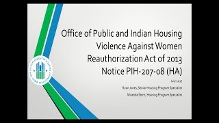 VAWA Reauthorization Guidance Part 1