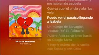 Me Fui de Vacaciones - Un Verano Sin Ti - Bad Bunny - Lyrics