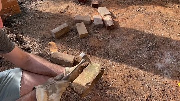 Cutting a Brick with a Masonry Hammer