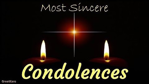 Condolence Message