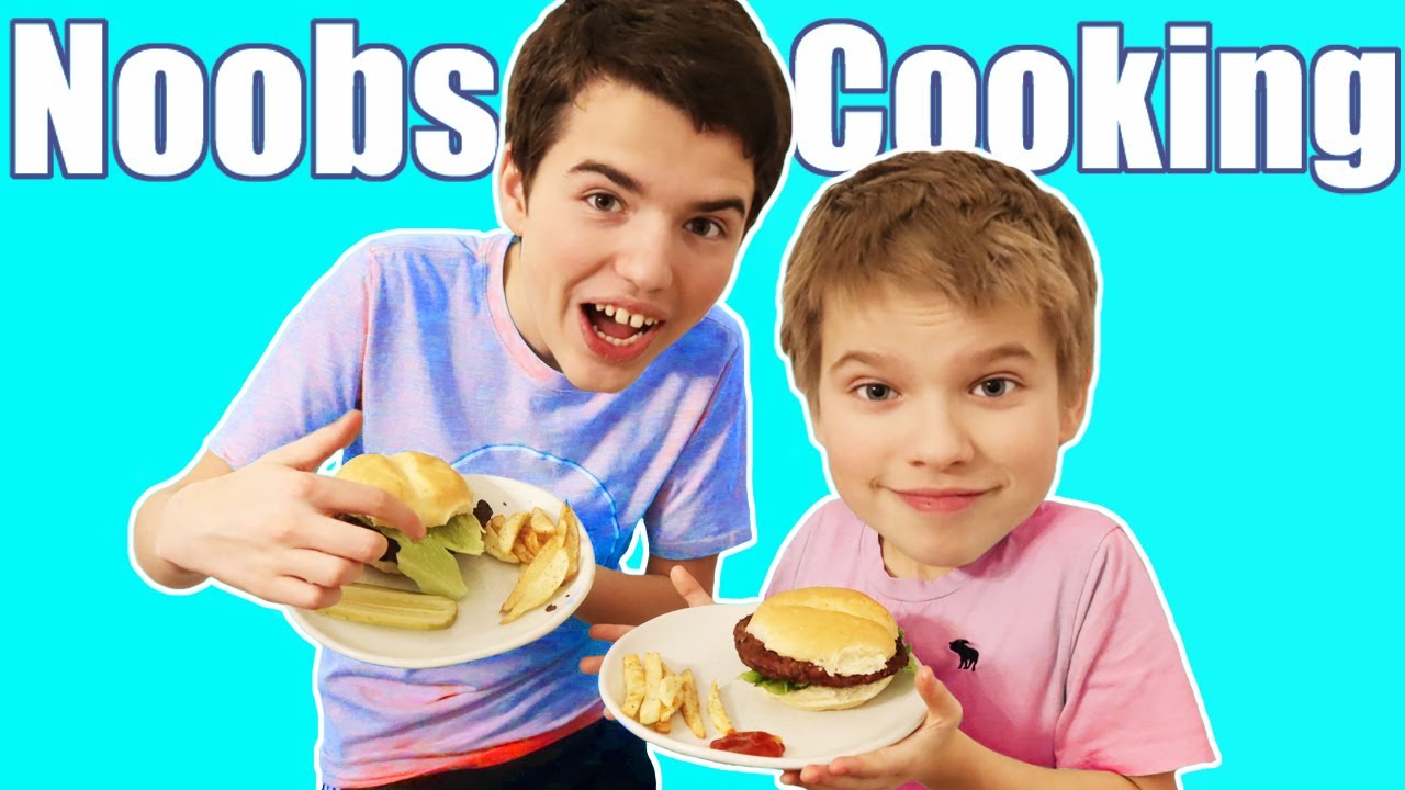 Noobs Cooking! Beginners Making DIY Hamburgers And Homemade French