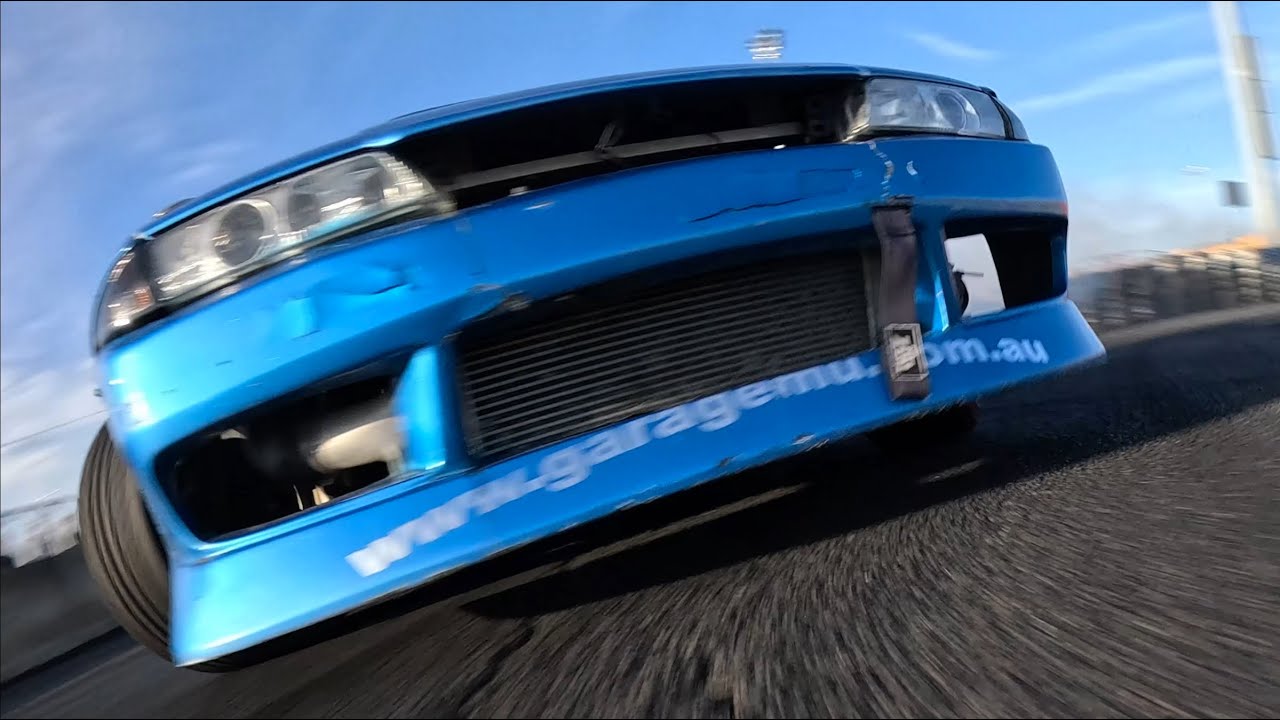 Crazy drifting car charing by racing drone.