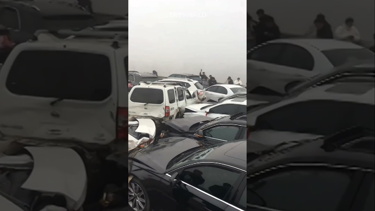 Over 100 vehicles involved in expressway pile-up in China's Henan Province