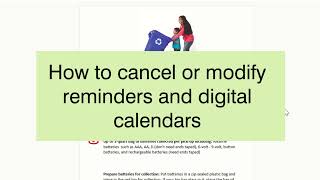 How to cancel or modify reminders and digital calendars