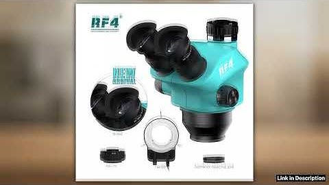 RF4 New Trinocular Microscope Head 750X Simul Focal Continuous Zoom Stereo Microscope WF10X22mm