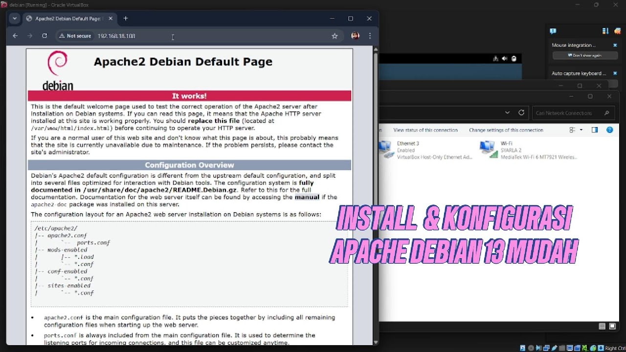 Cara install & konfigurasi web server debian mudah - YouTube