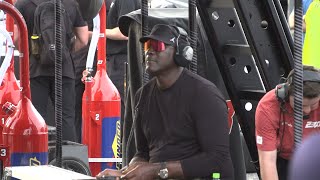 MICHAEL JORDAN A NERVOUS WRECK AS HIS DRIVER LEADS BUT HIS CO-OWNER WINS AT DARLINGTON