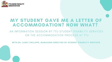 New Faculty Fall Series: Student Disability Services and the Accommodation Process