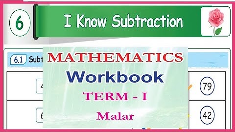 I Know Subtraction,  MALAR,  MATHS WORKBOOK KEY ANSWERS