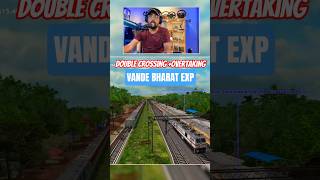 HIGH SPEED DOUBLE CROSSING &amp; OVERTAKING BY VANDE BHARAT EXP #vandebharatexpress #indianrailways