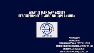 IATF16949:2016?Description of clause No.06 planning.
