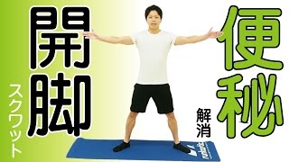 便秘解消！骨盤周りが燃えるように熱くなる快感開脚スクワット！