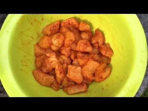 Sweet and Spicy chicken salad cooked in Our Village - Easy way to cook chicken salad