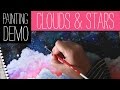 Clouds and Stars - Painting Demo - Stop-motion