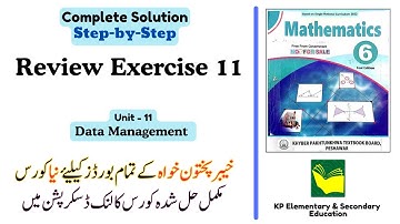 Review Exercise 11 Class 6 Maths KPK | Unit 11 - Data Management | KPK New Book