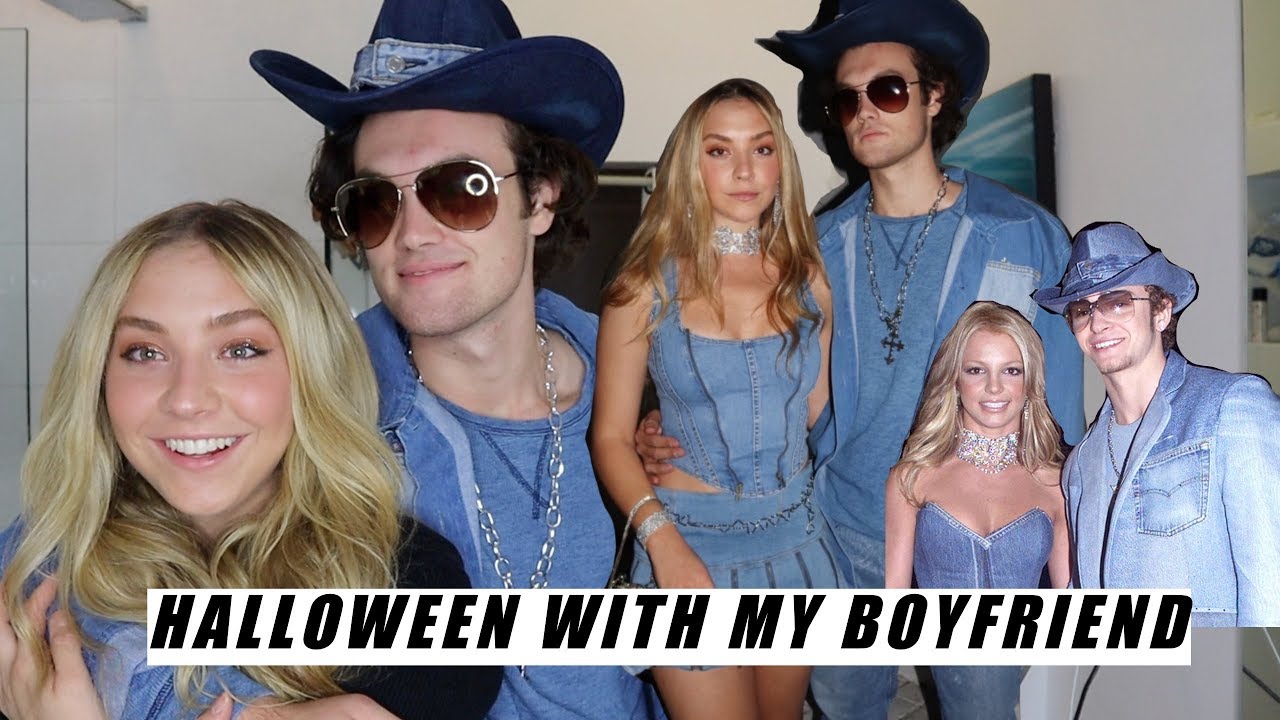 get ready for Halloween with us // Britney and Justin denim look - YouTube