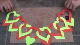 Door Hanging Paper Heart Decoration | Valentine Day Special Decor Ideas