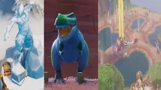 All 3 Stages Dance Between Three Ice Sculptures - Fortnite Week 9 Season 8 Challenge